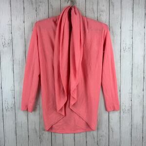 Lilly Pulitzer Pink Hayden Draped Cashmere Open Front Cardigan 42818 Size Large